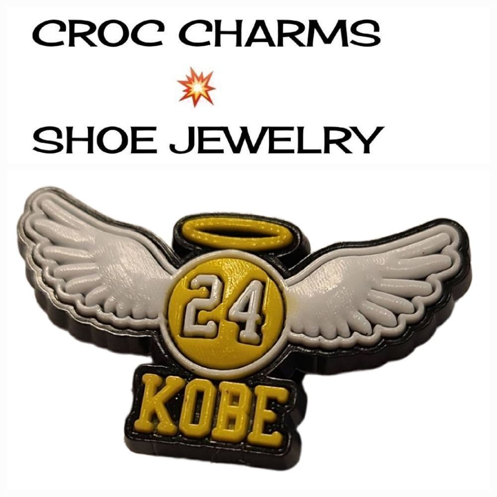 6/$20 Shoe Charm 🌟 Kobe Bryant Wings 24 LA Lakers Basketball Rubber Jewelry